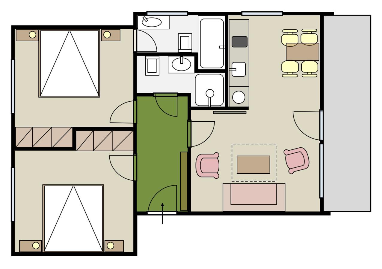 Apartment mit 2 Schlafzimmern